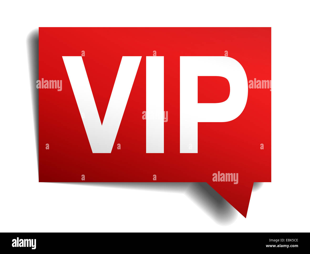 vip red red 3d realistic paper speech bubble isolated on white Stock ...