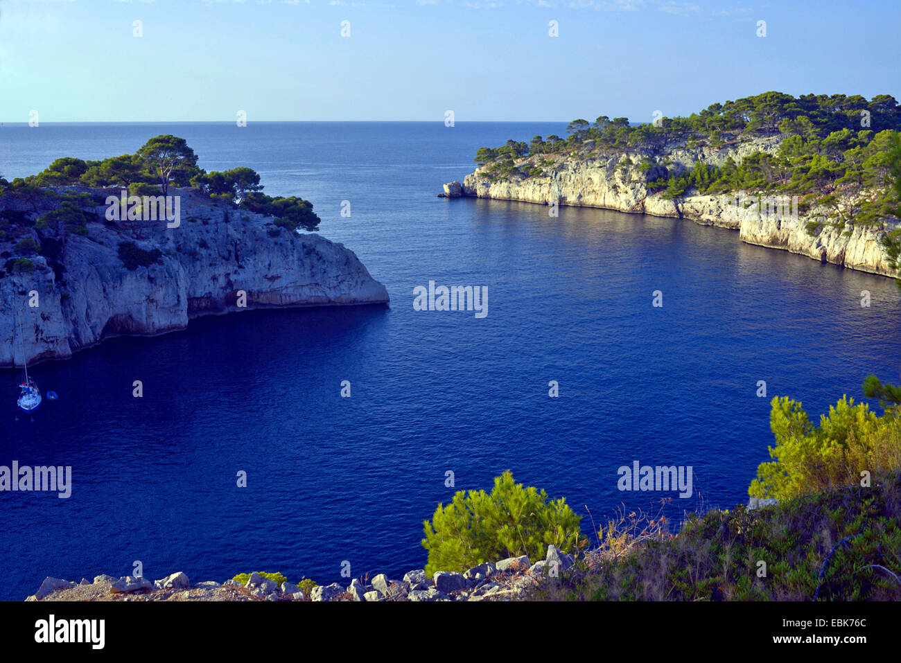 bay Calanque of Port Miou, France, Calanques National Park Stock Photo