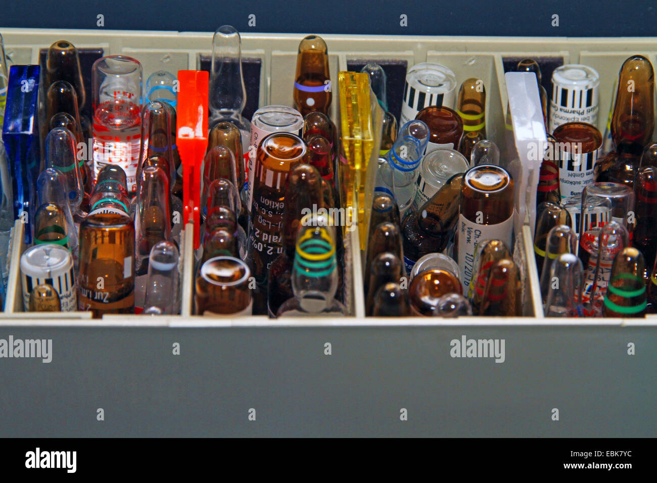 vials in emergency doctor's case Stock Photo