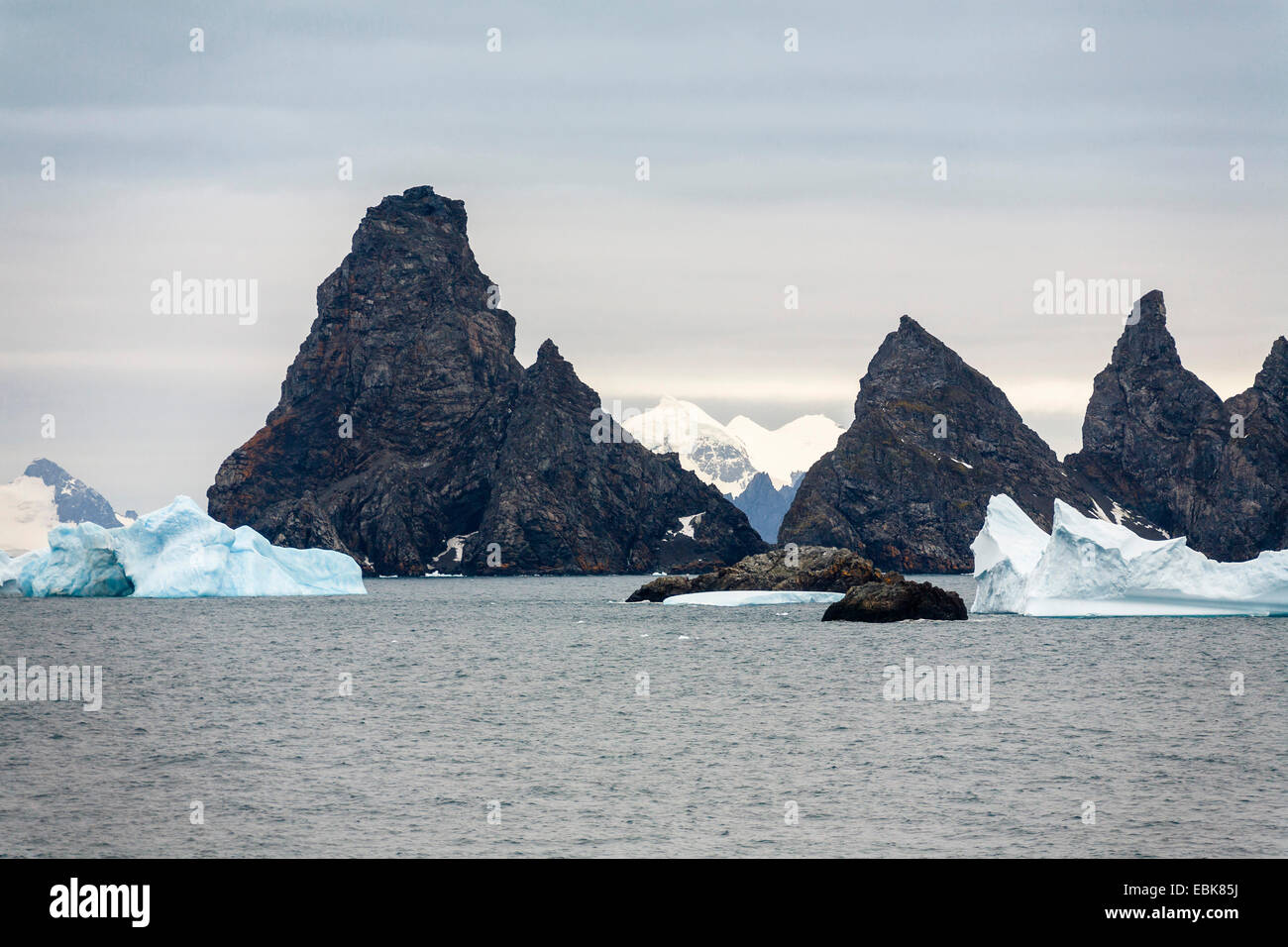 Laurie Island, part of the South Orkneys, at the Washington Strait in the South Polar Ocean, Antarctica, South Orkney Islands, Washington Strait, Laurie Island Stock Photo