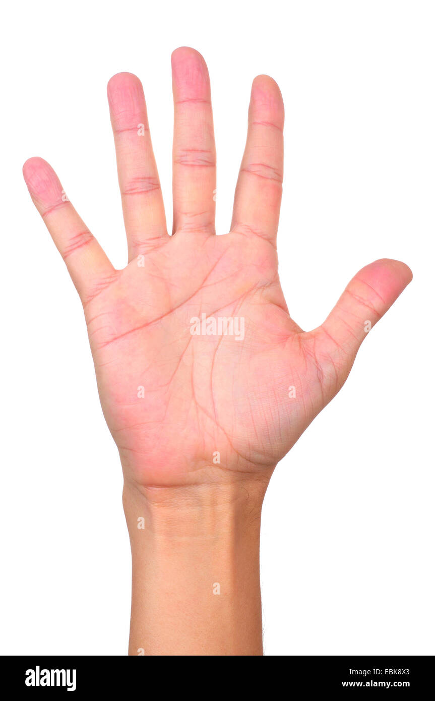 Hand stop five fingers gesture hi-res stock photography and images - Alamy