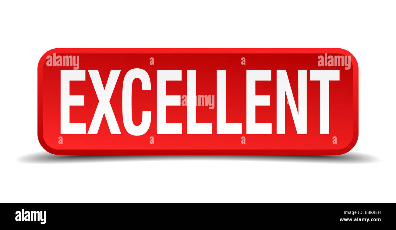 Excellent red 3d square button isolated on white background Stock Photo ...