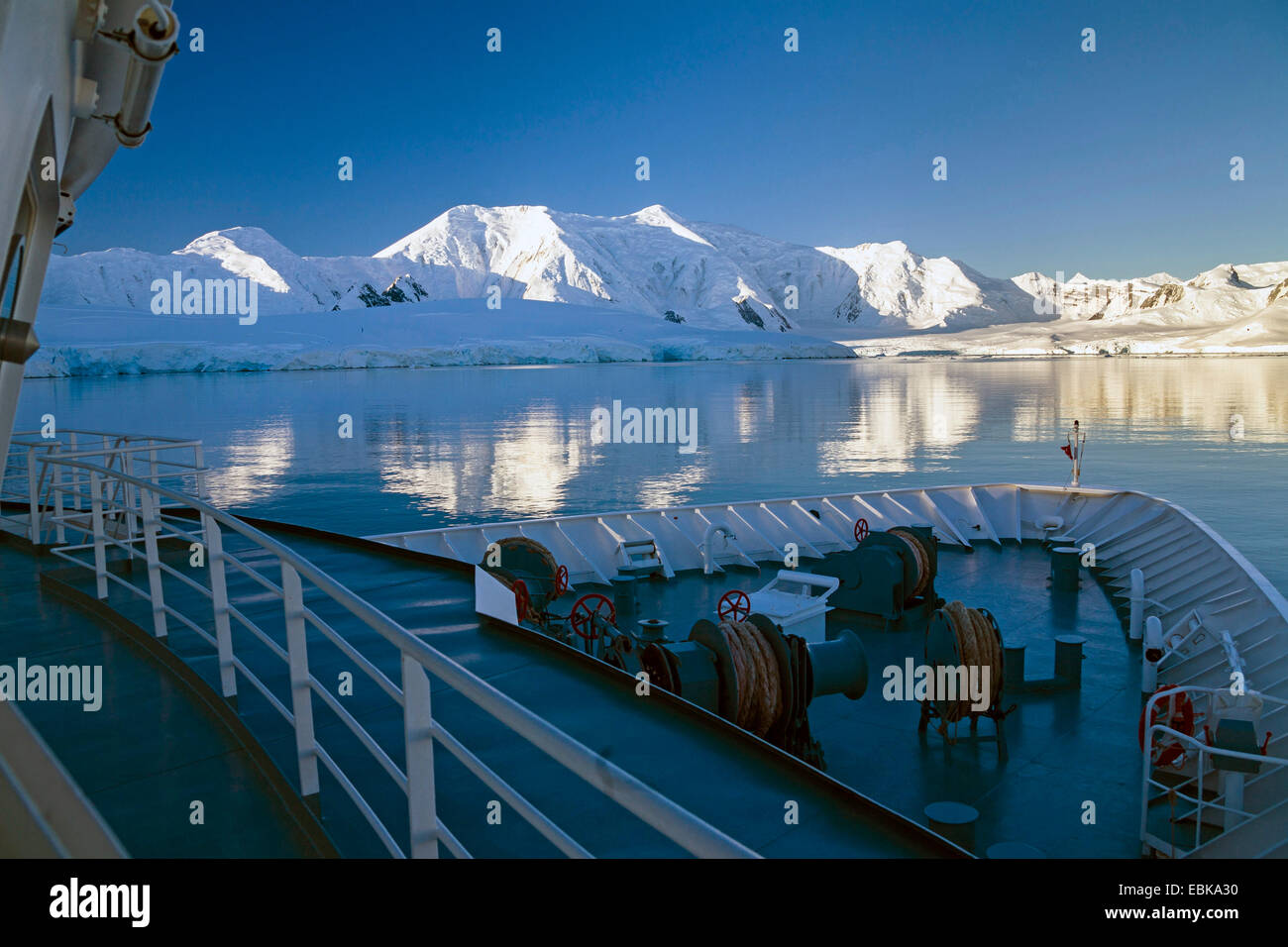 view from cruise ship to coast of Graham Land, Antarctica, Graham Land, Anvers Island Stock Photo