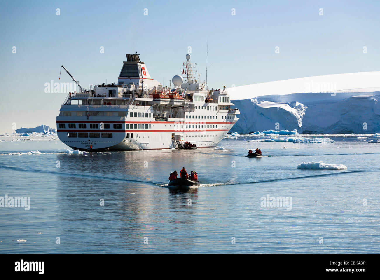 cruise ship in Paradise Bay, Antarctica Stock Photo