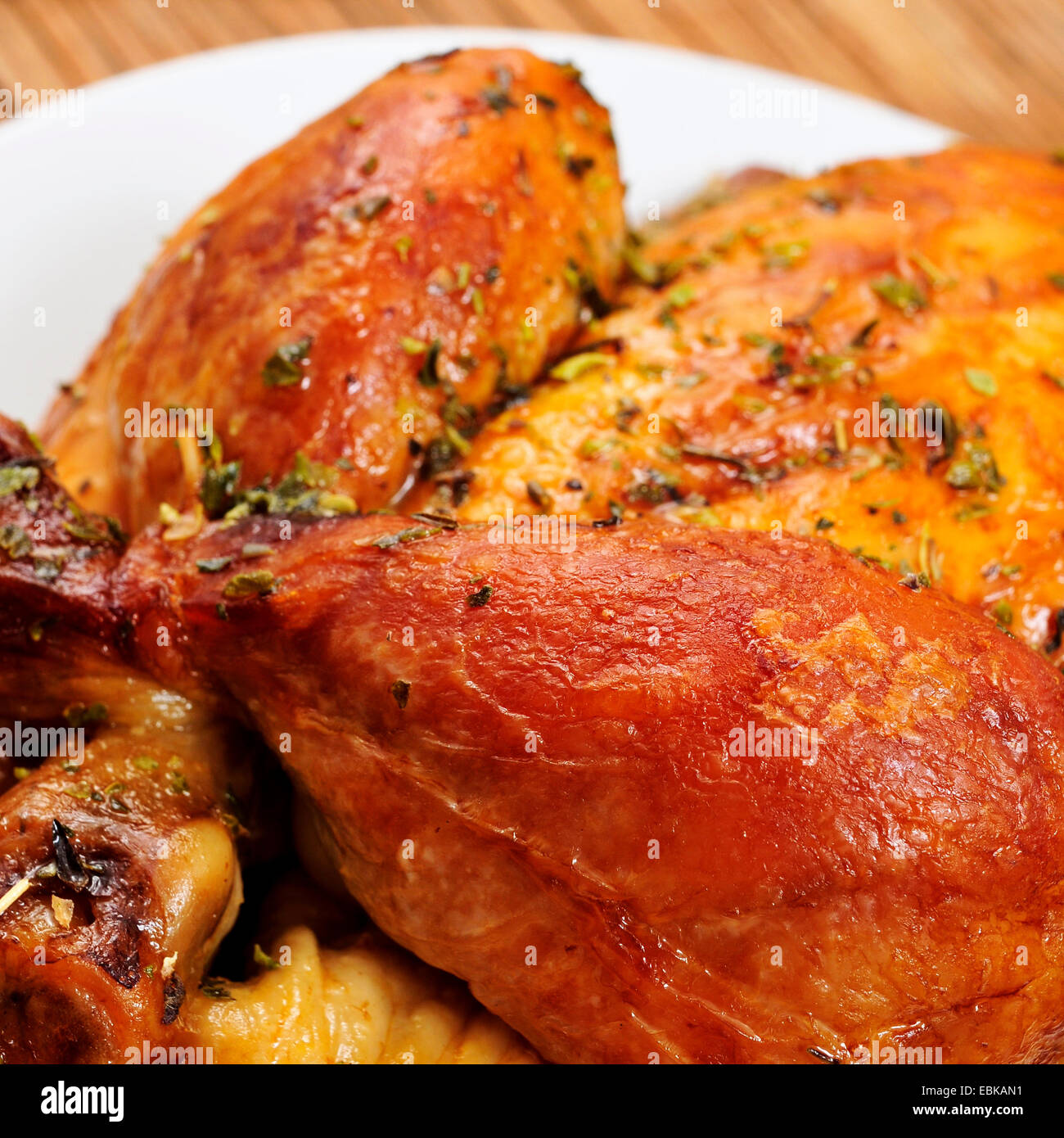 closeup of an appetizing roast turkey Stock Photo