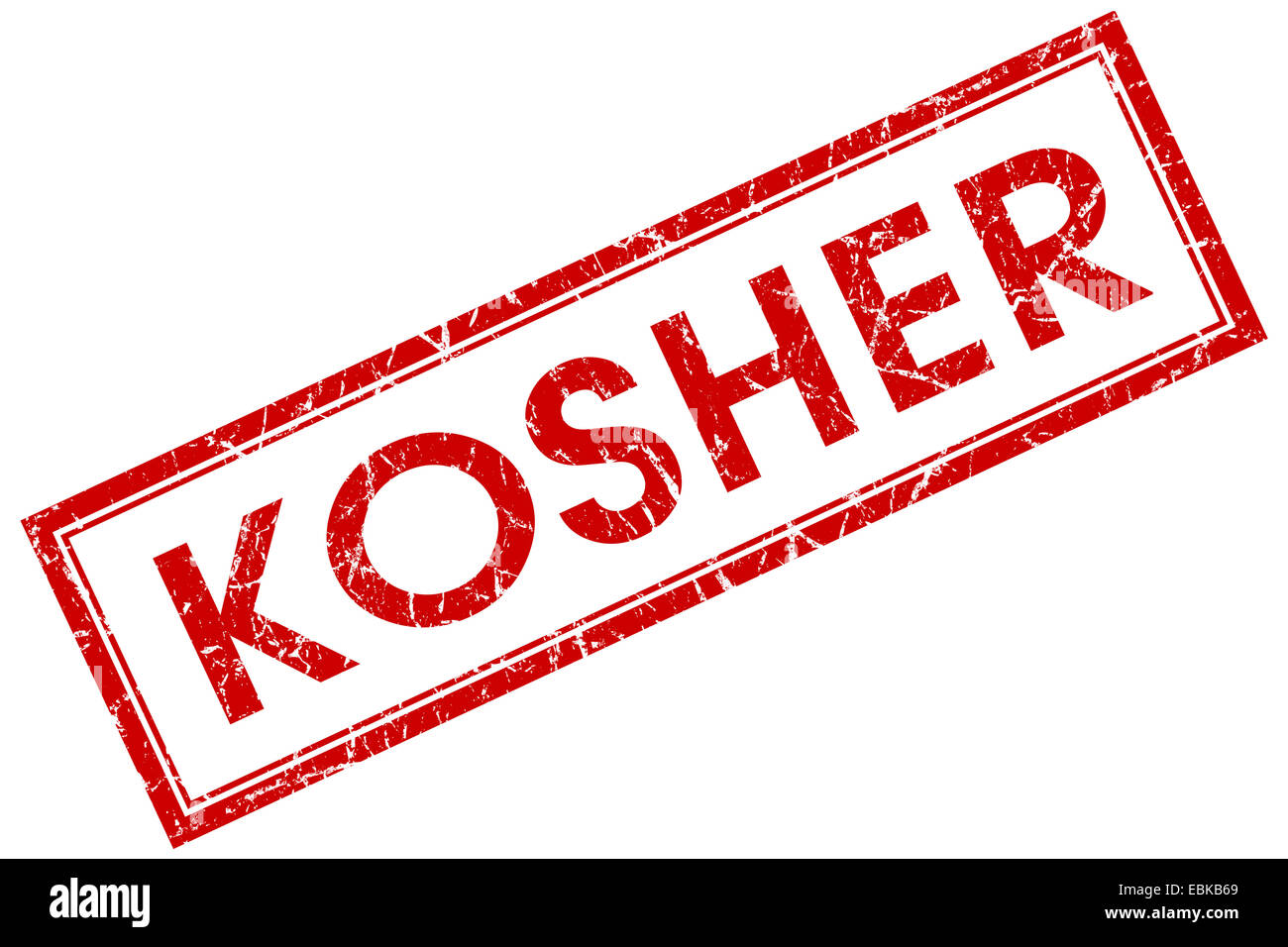 kosher red square stamp isolated on white background Stock Photo - Alamy