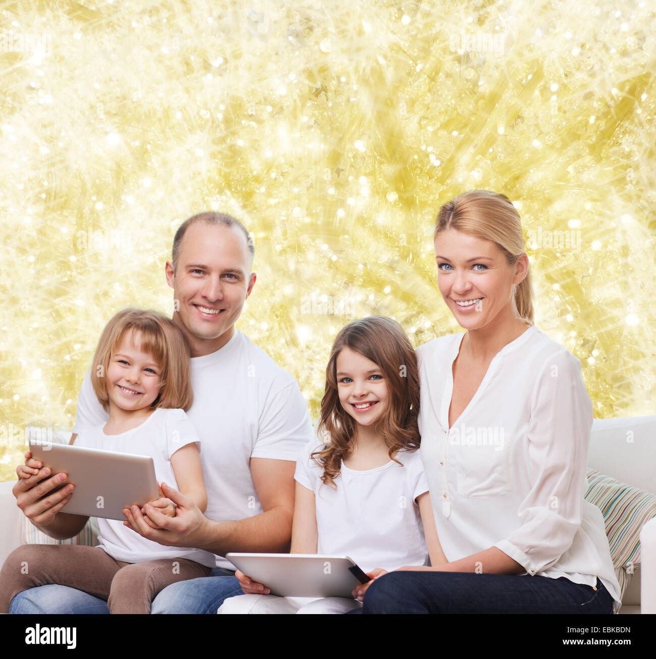 happy family with tablet pc computers Stock Photo - Alamy