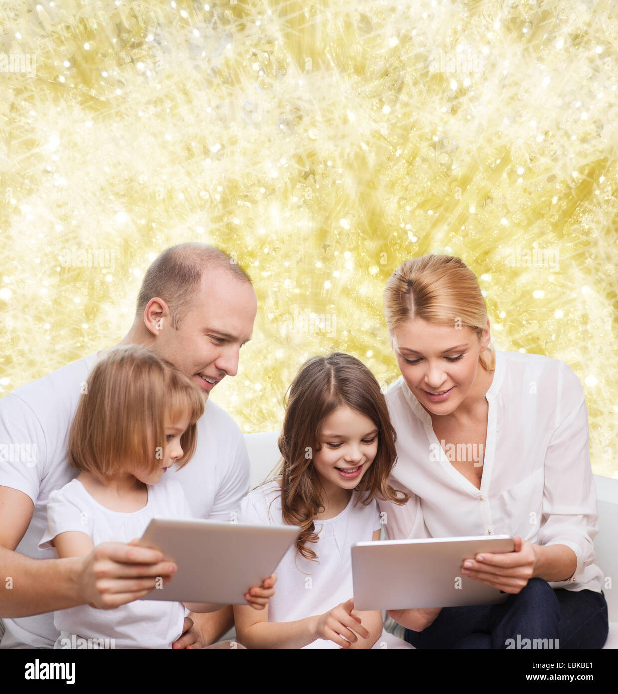 happy family with tablet pc computers Stock Photo - Alamy