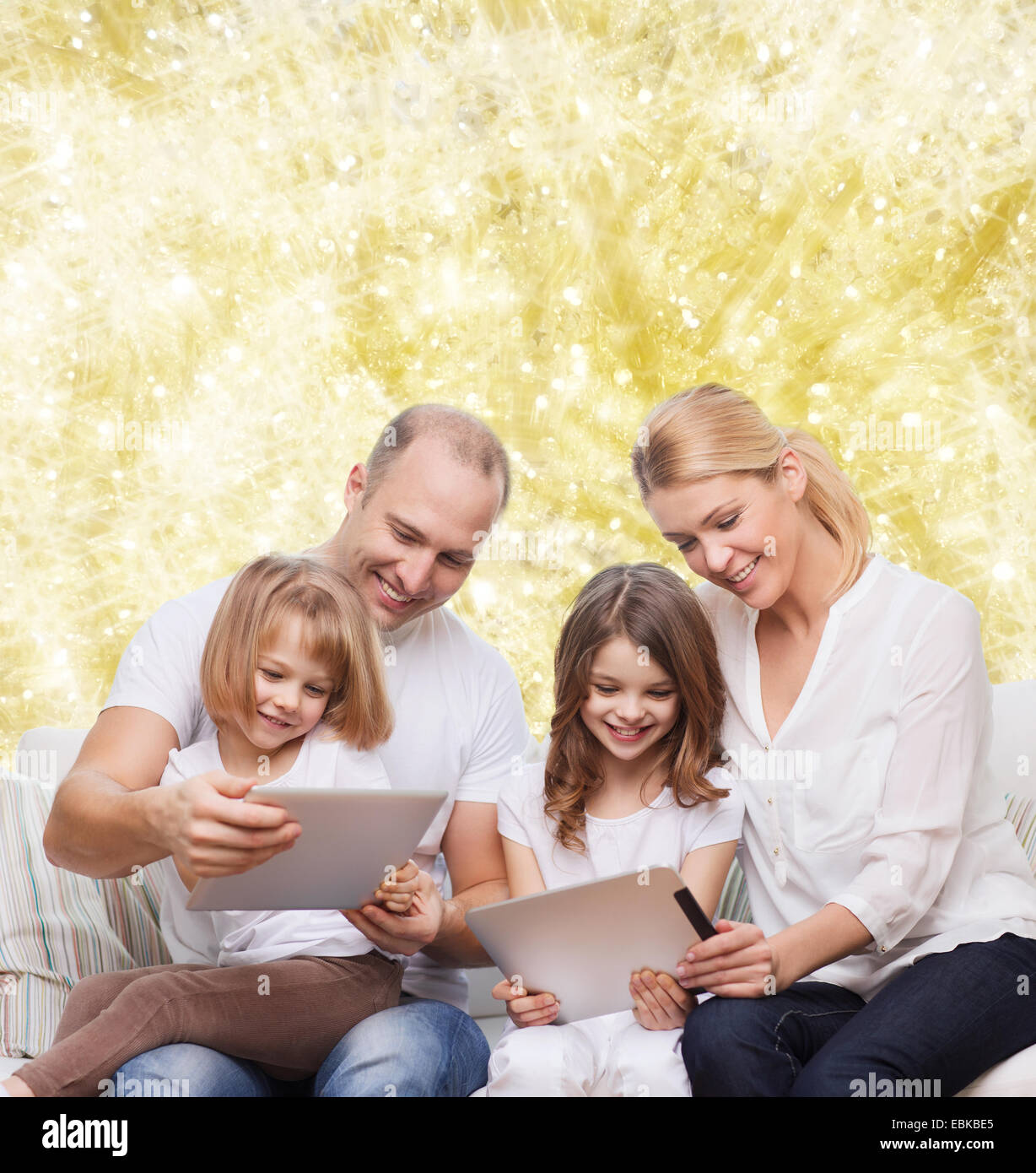 happy family with tablet pc computers Stock Photo - Alamy