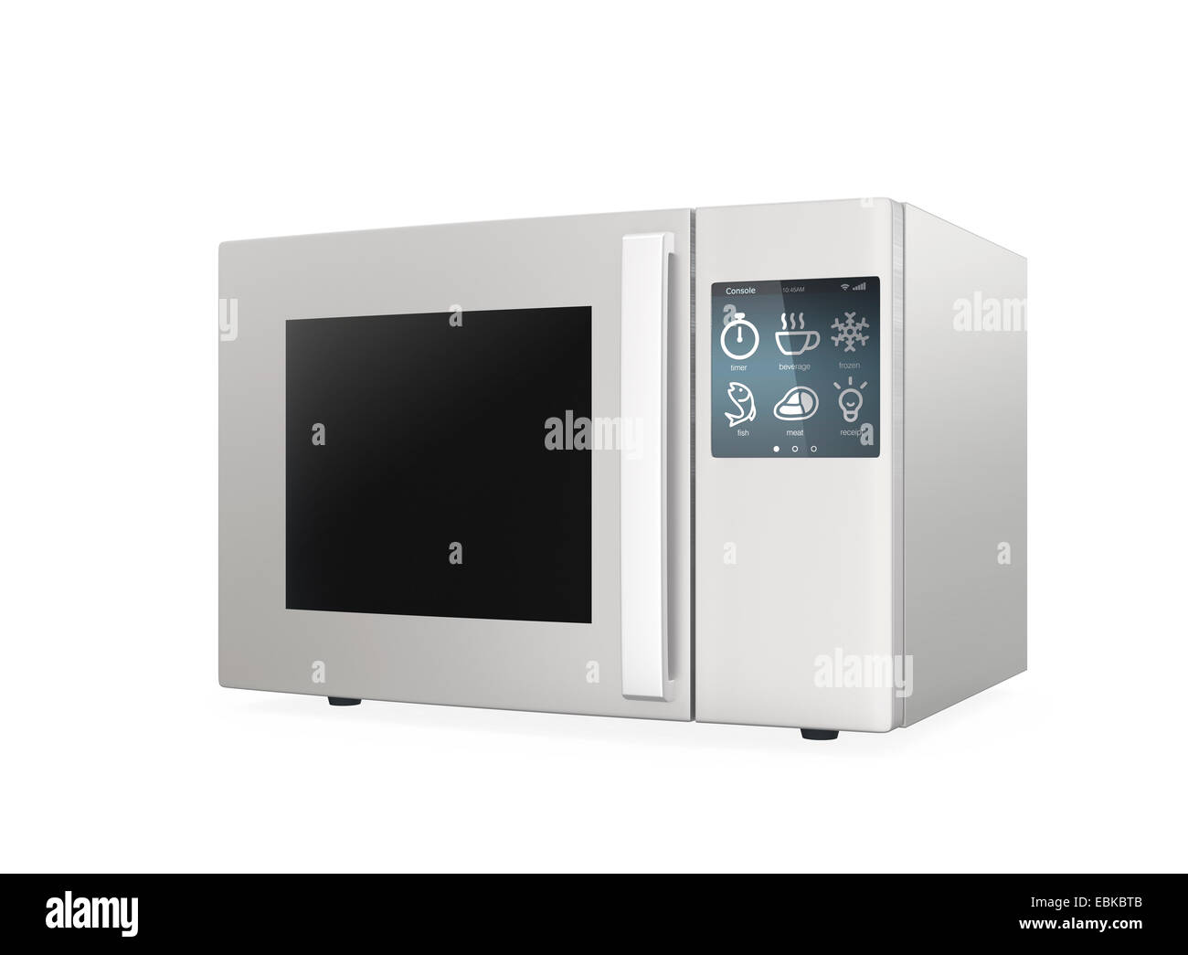 Microwave oven with touch screen isolated on white background Stock Photo
