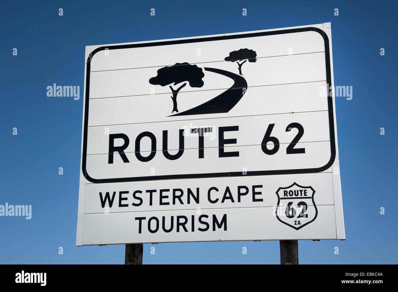 traffic sign labeled 'Route 62', Suedafrika , Western Cape Stock Photo