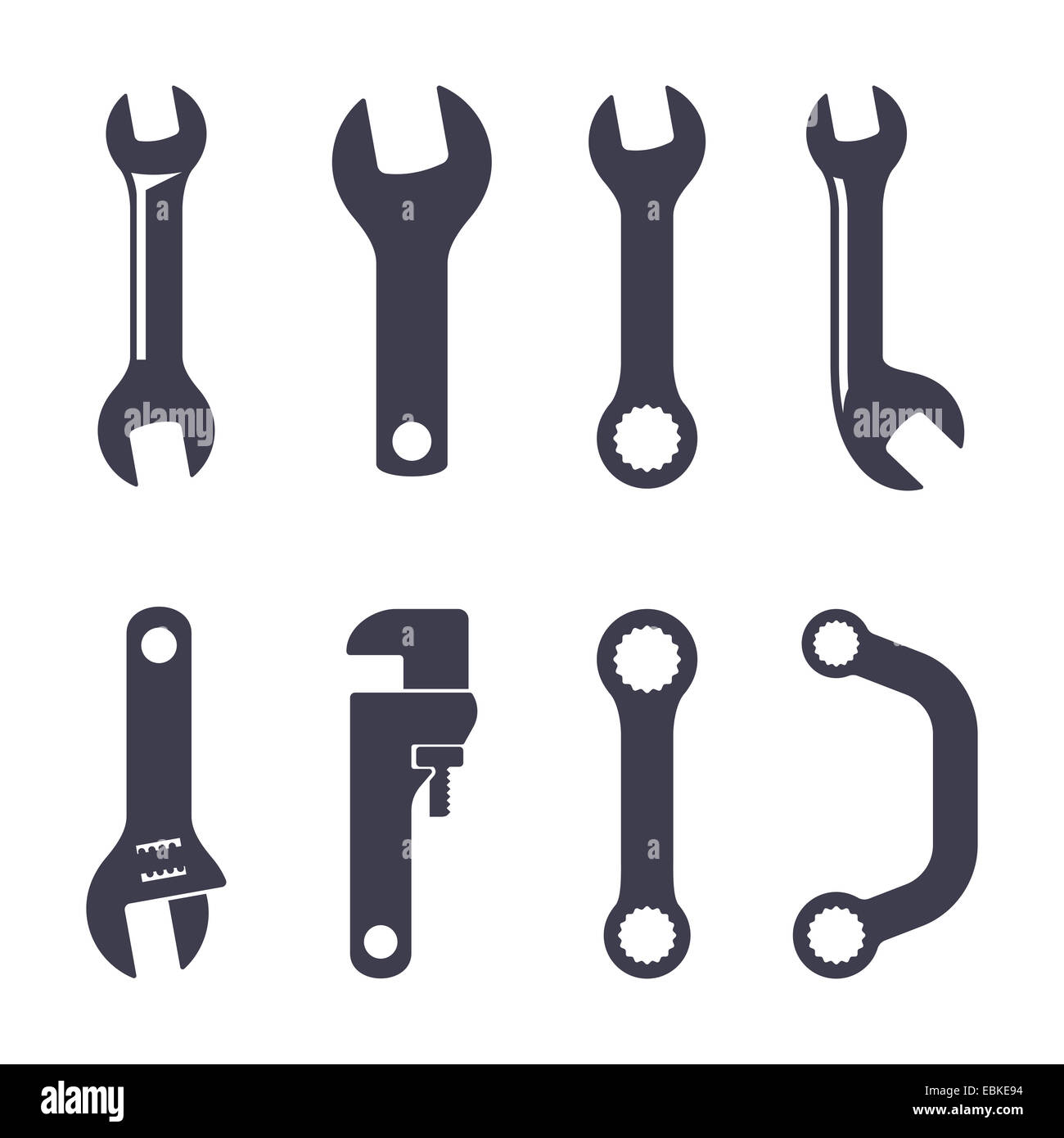 Set icons of spanners Stock Photo - Alamy