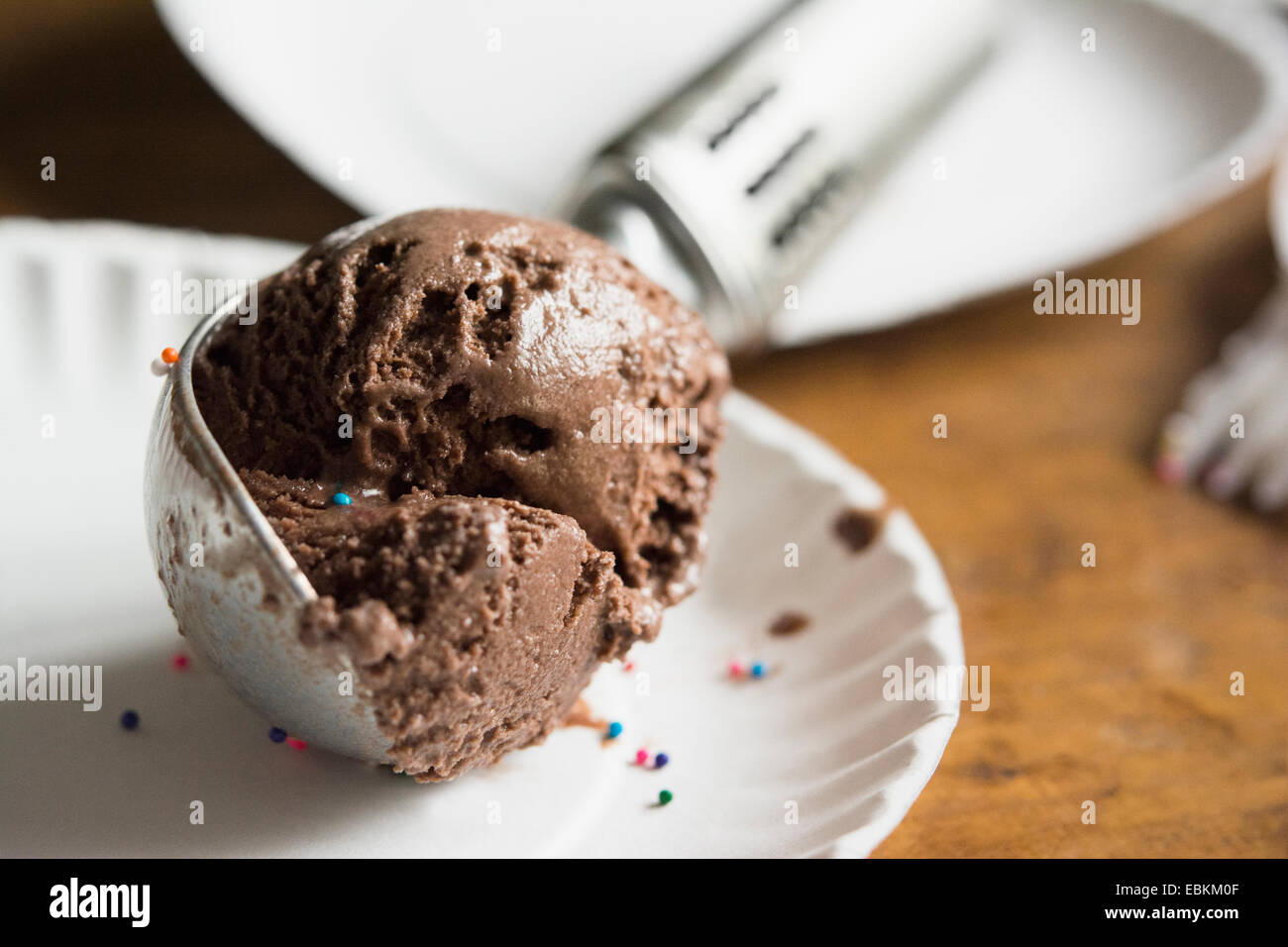 Scoop of chocolate ice cream Stock Photo Alamy