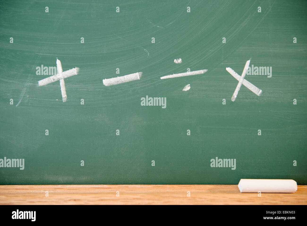 Mathematical symbols on chalkboard Stock Photo