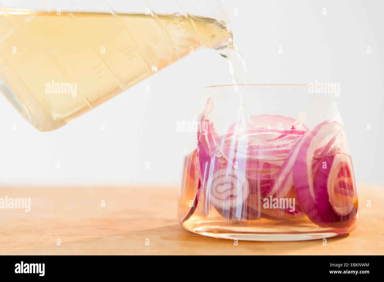 Studio shot of pickled onions Stock Photo