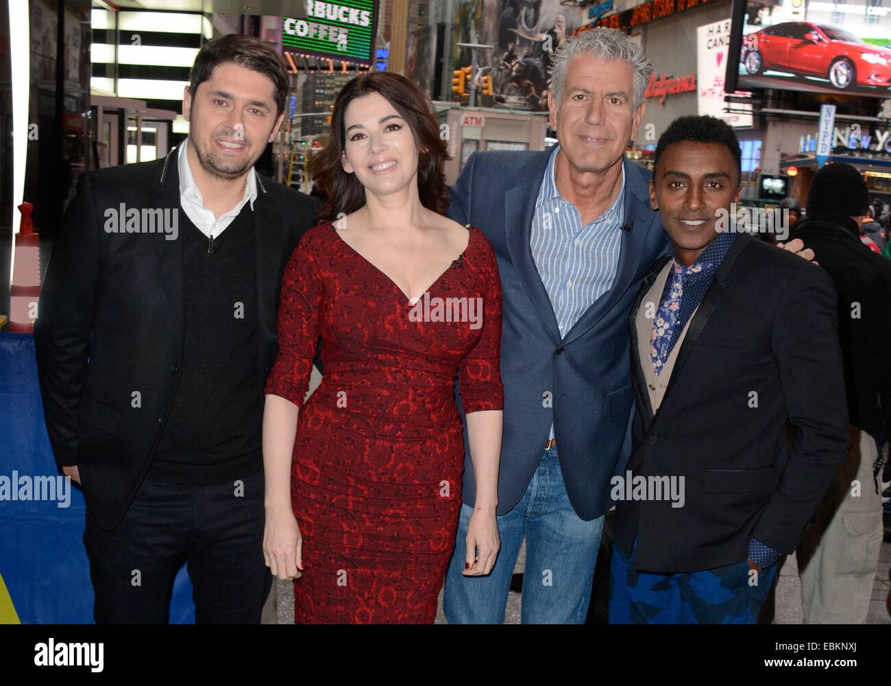 New York, USA. 02nd Dec, 2014. “The Taste” cast: Nigella Lawson, Anthony Bourdain, Marcus Samuelsson, and Ludo Lefebvre out and about for Celebrity Candids - TUE, , New York, NY December 2, 2014. Photo By: Derek Storm/Everett Collection Credit:  Everett Collection Inc/Alamy Live News Stock Photo