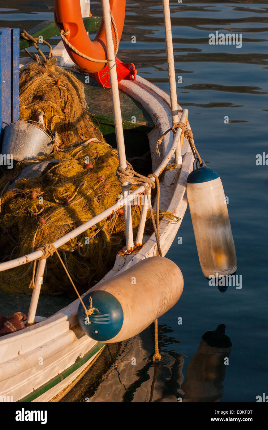 A fisherman's boat at Tyros. Arcadia, Peloponnese, Greece Stock Photo