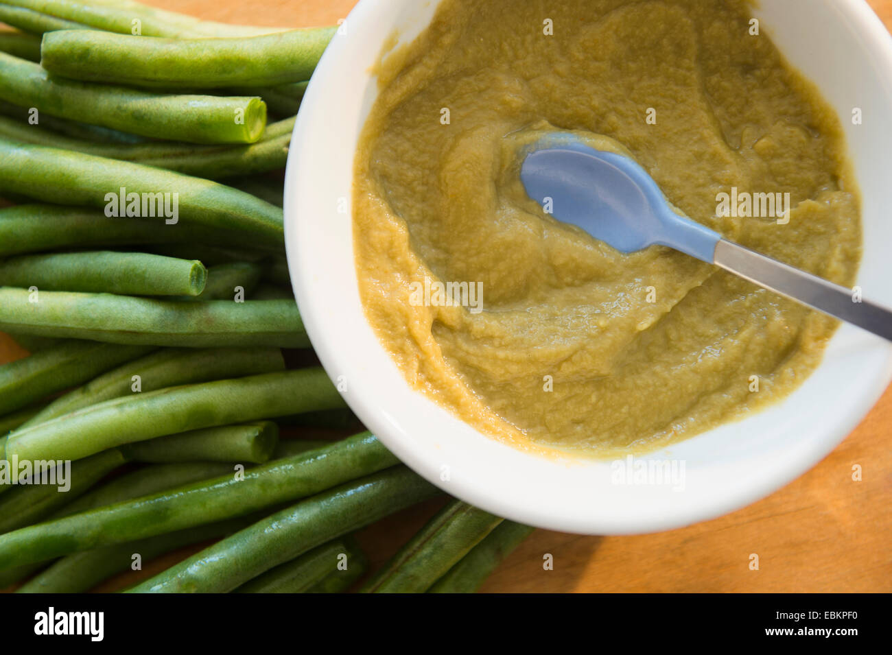 Studio shot of puree with beans Stock Photo