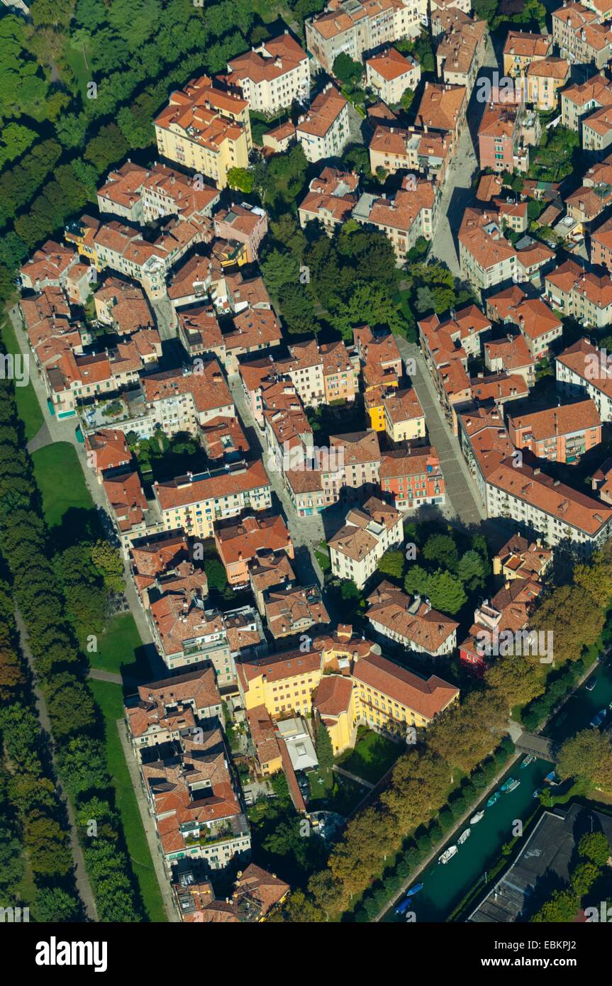 Aerial view of Sant'Elena typical buildings, Castello, Venice, Italy ...
