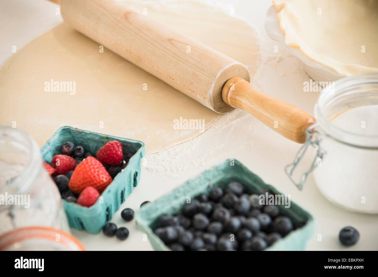 Studio shot of food fruit cake preparation Stock Photo