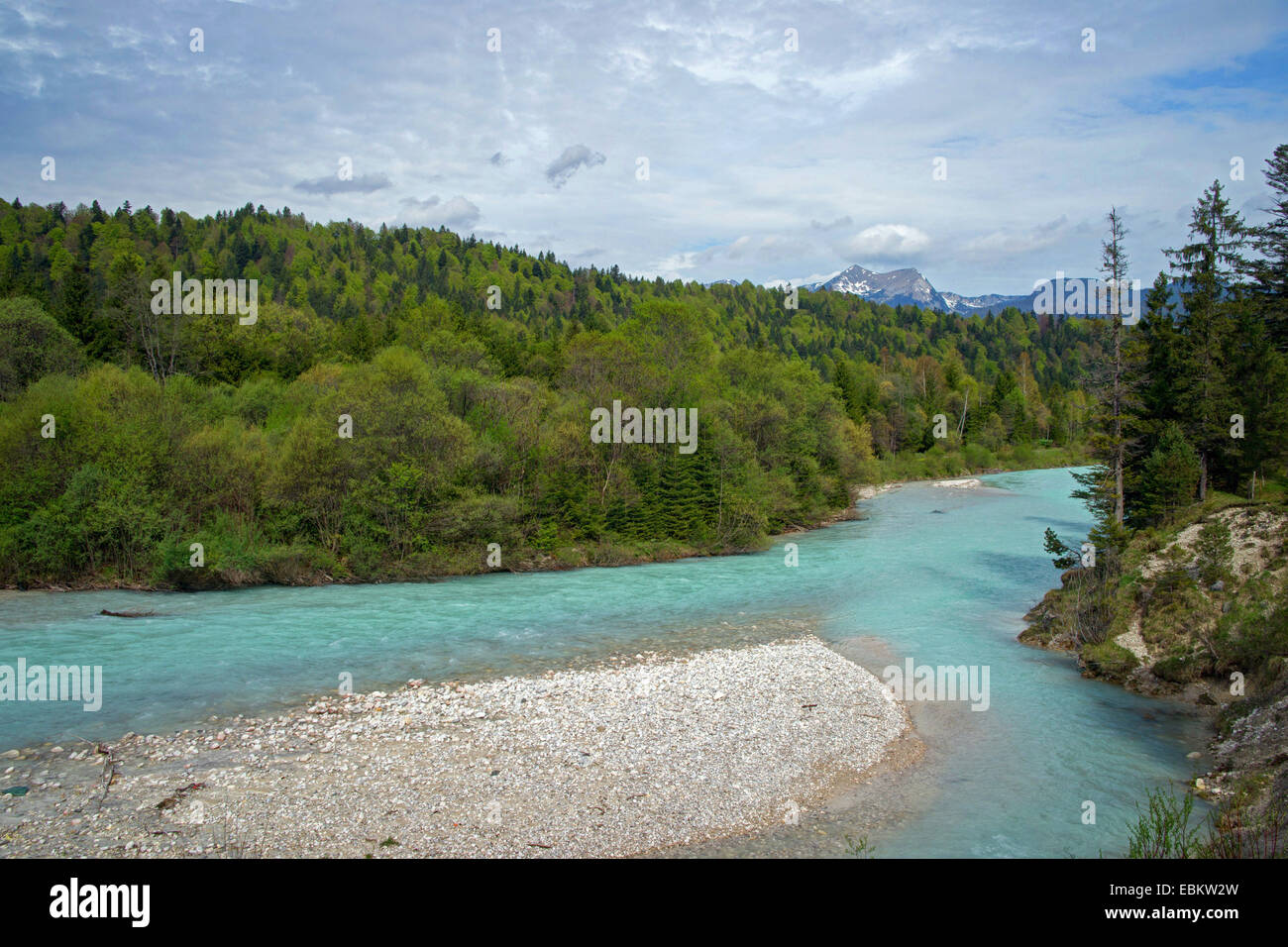Isar river scenery, Germany, Bavaria, Oberbayern, Upper ...