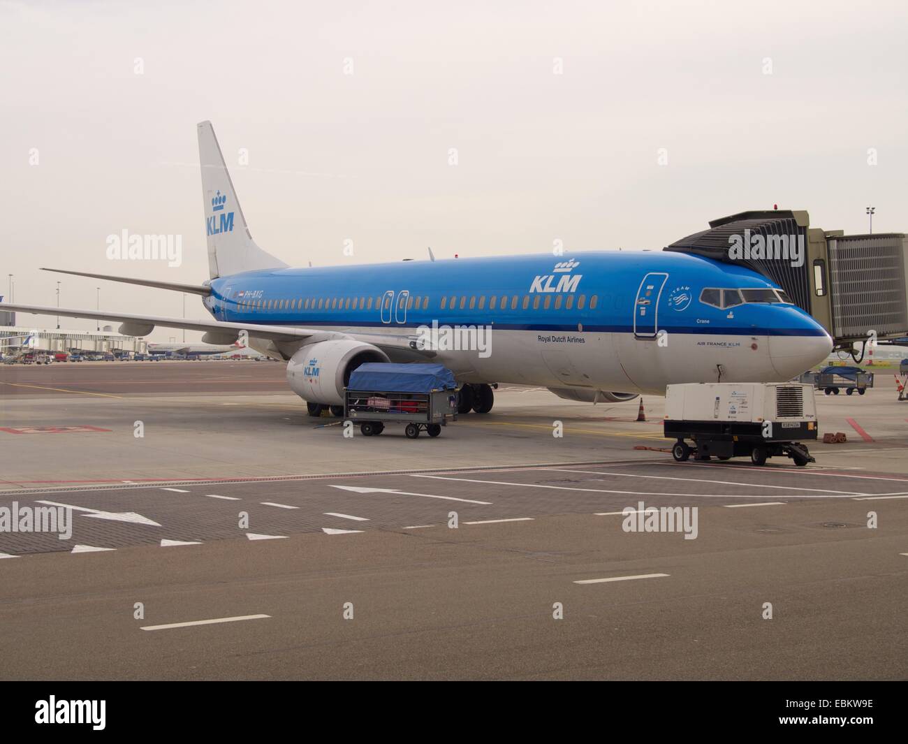 Airplane KLM company, Schipol, Amsterdam, Netherlands, Europe Stock Photo