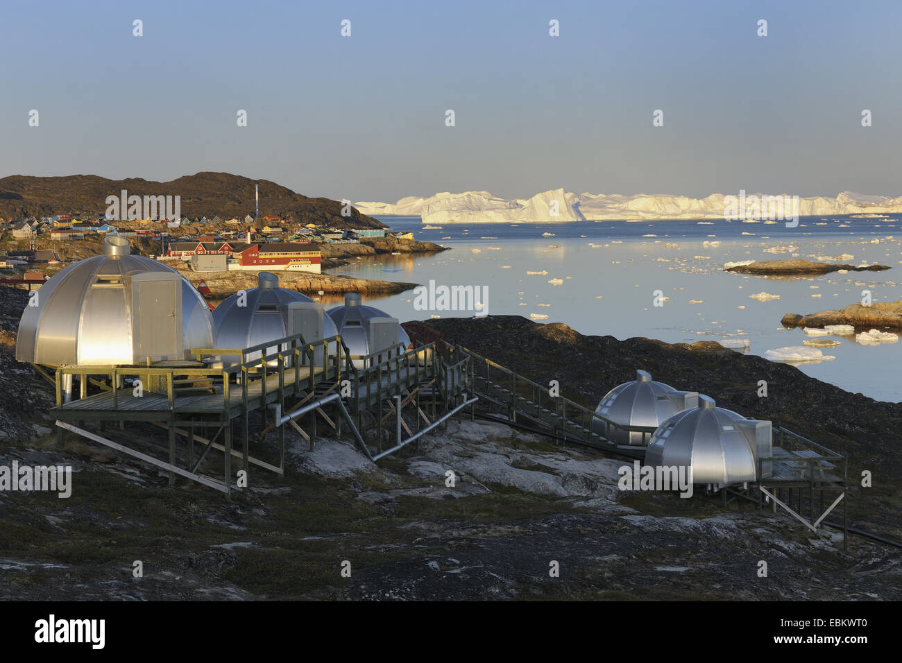 Artic Hotel, Icefjord, Greenland, Ilulissat, Disko Bay Stock Photo