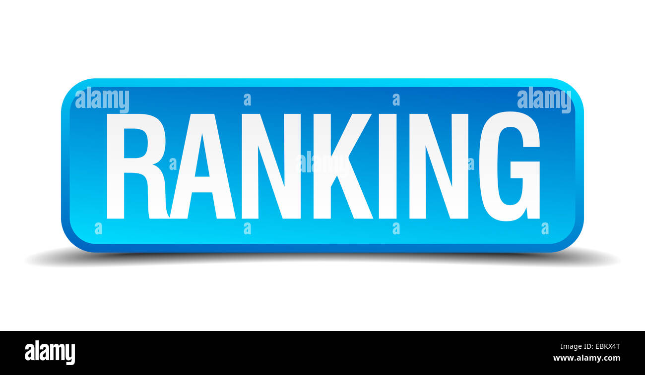 Ranking blue 3d realistic square isolated button Stock Photo