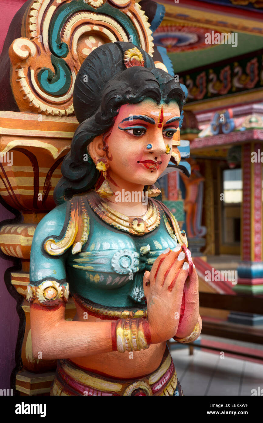 Mauritius, Port Louis, Sri Maryamen (Mariamman), Temple, colourfully painted female statue