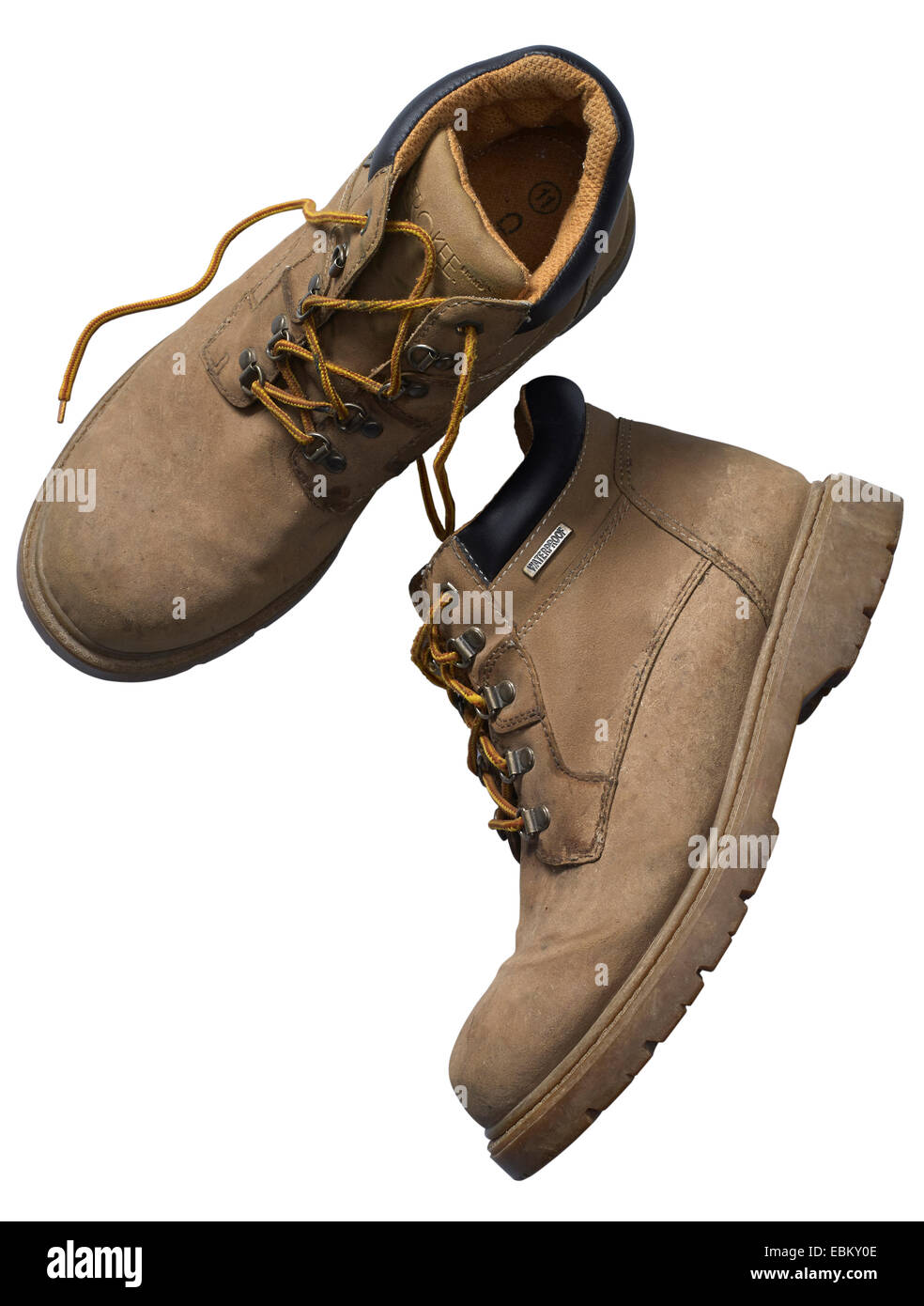 Men's Boots, White Background Stock Photo