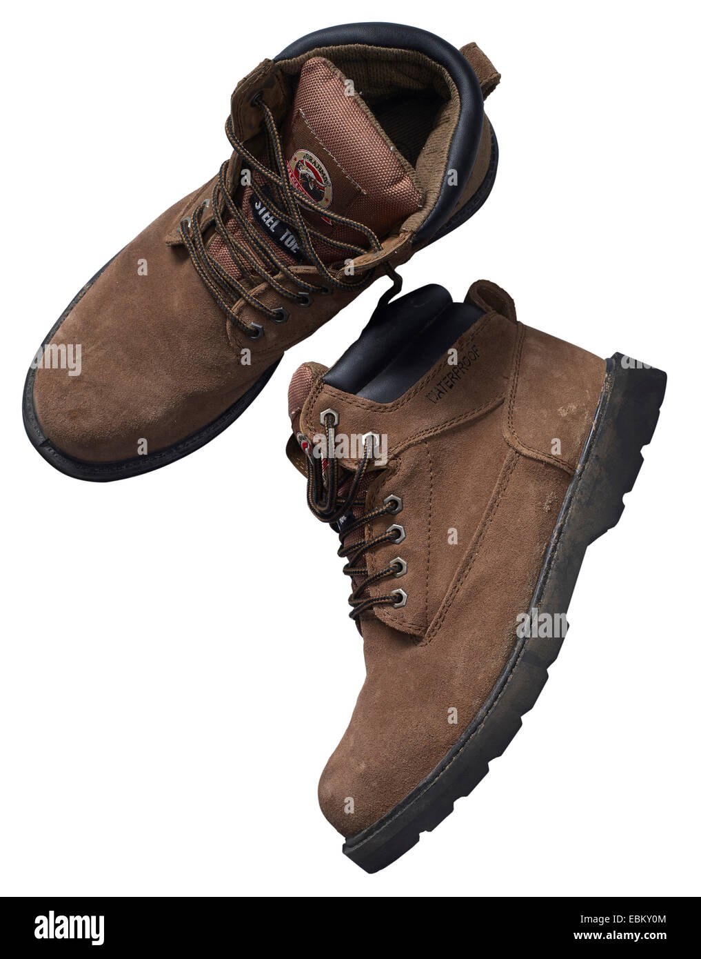 Men's Boots, White Background Stock Photo