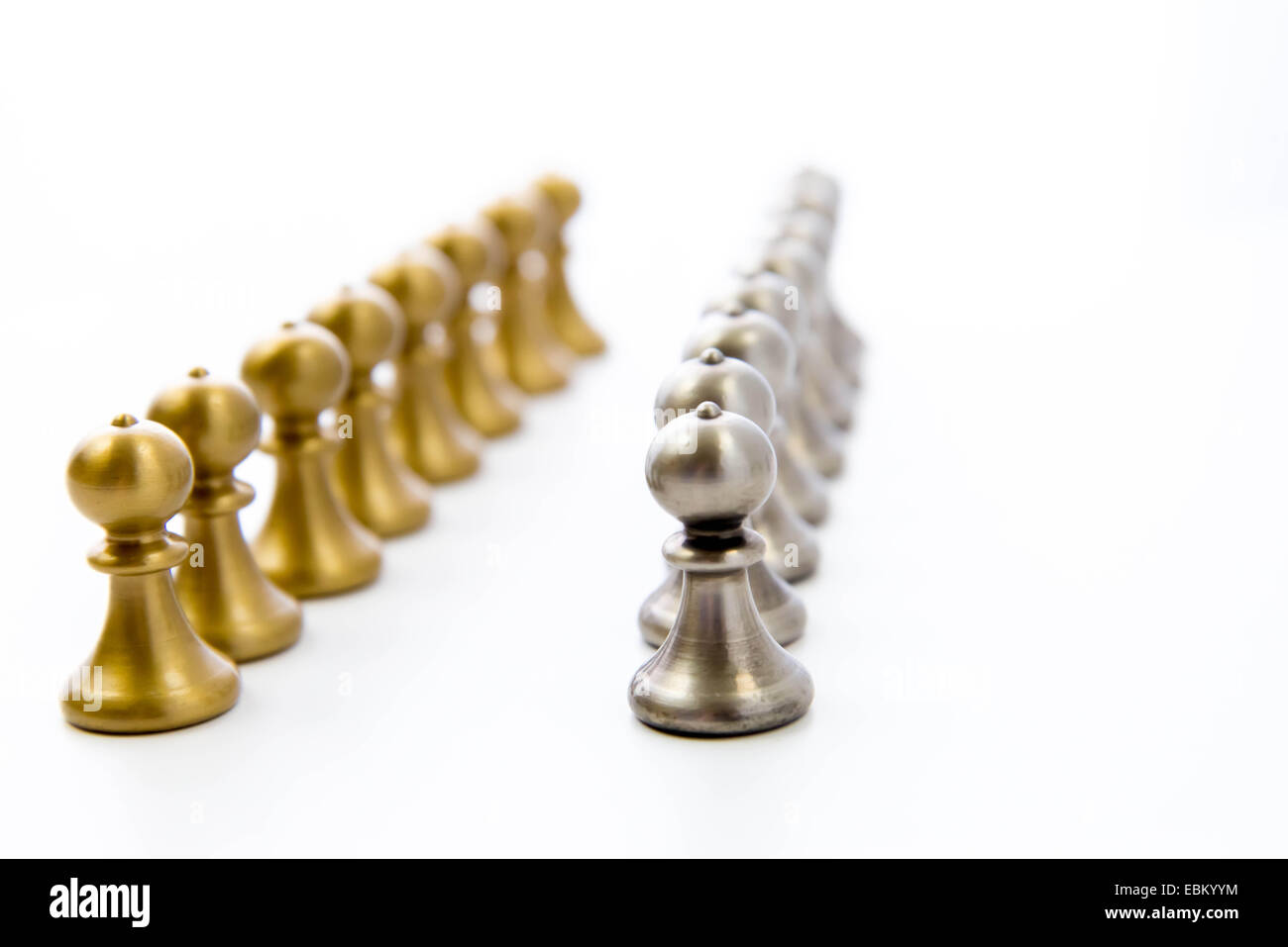 Classic chess game - line of pawns in isolation Stock Photo