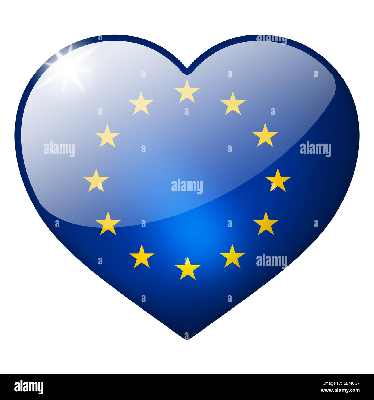 eu heart button Stock Photo