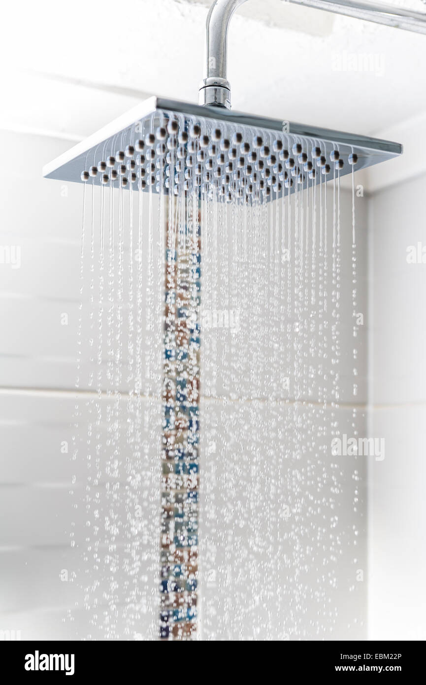 Square rain shower head Stock Photo Alamy