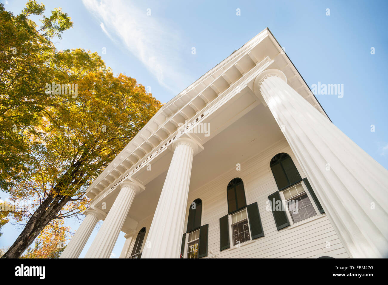 Greek Revival architectural example, town courthouse, Newfane, Vermont, USA. Stock Photo