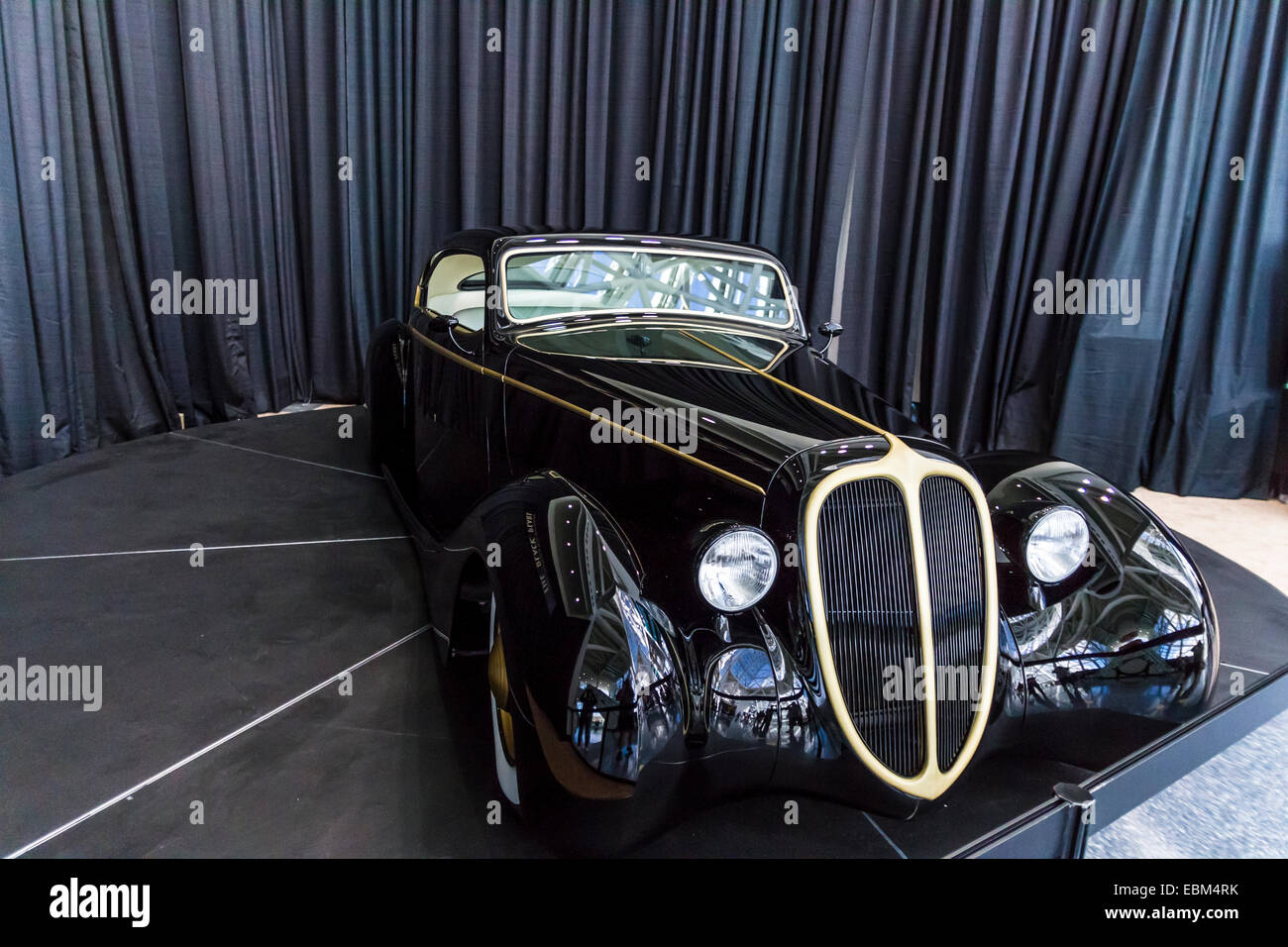 The Black Pearl custom car at the 2014 Los Angeles owned by Metallica's James Hetfield built by Marcel and Luc De Lay Stock Photo