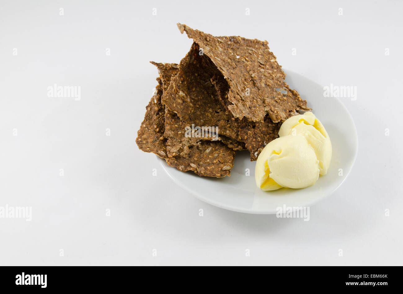 Homemade bread and butter Stock Photo