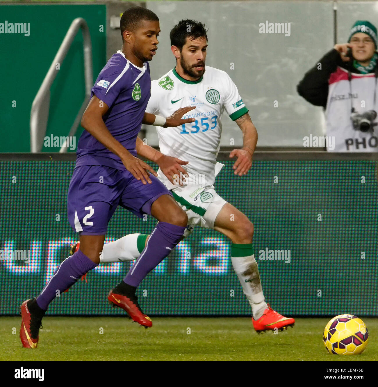 BUDAPEST, HUNGARY - APRIL 2: Angelo Sagal of Ferencvarosi TC