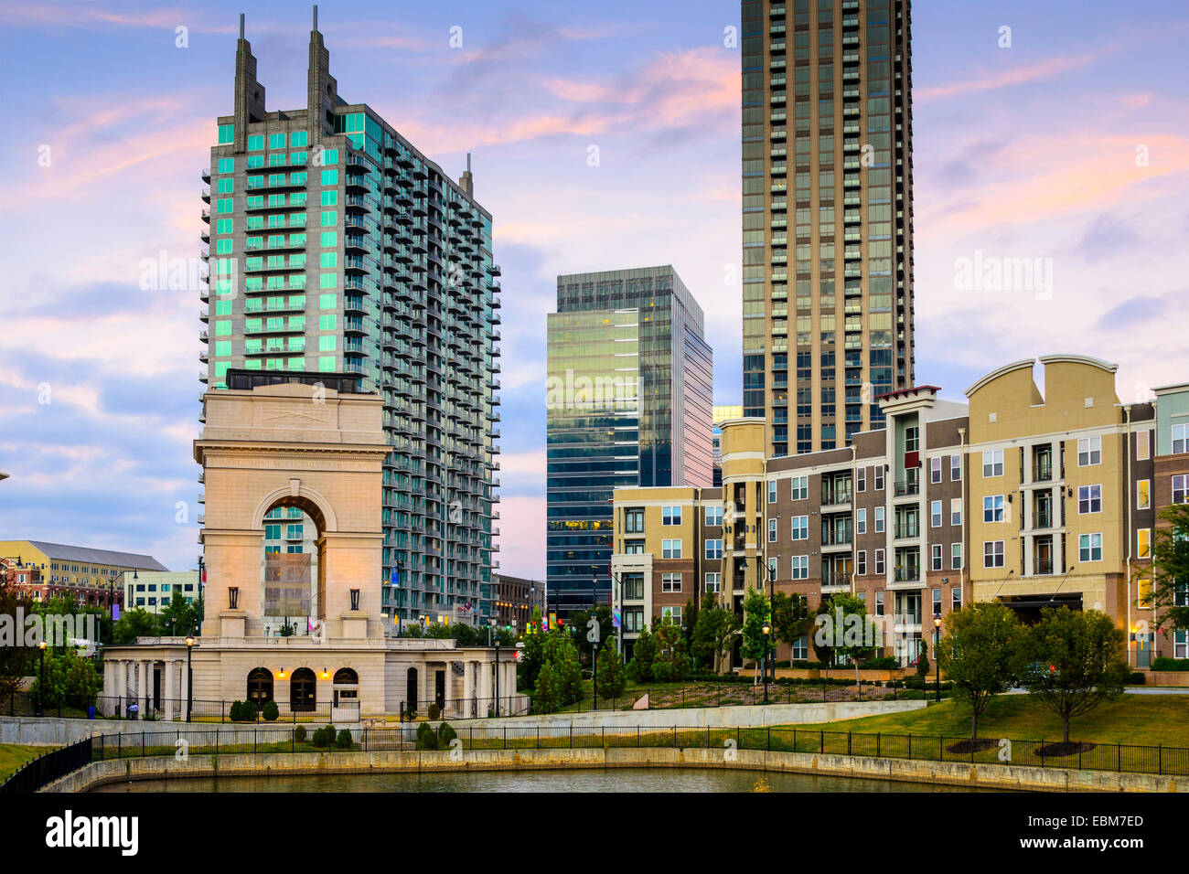 Atlanta, Georgia, USA city skyline at Atlantic station. Stock Photo