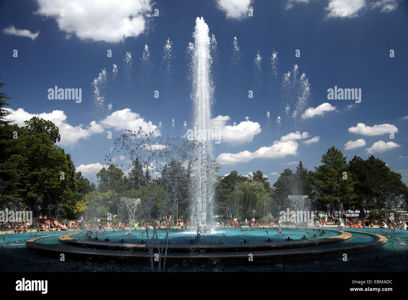 Landscape view of fountain on Margaret Island Budapest Hungary display