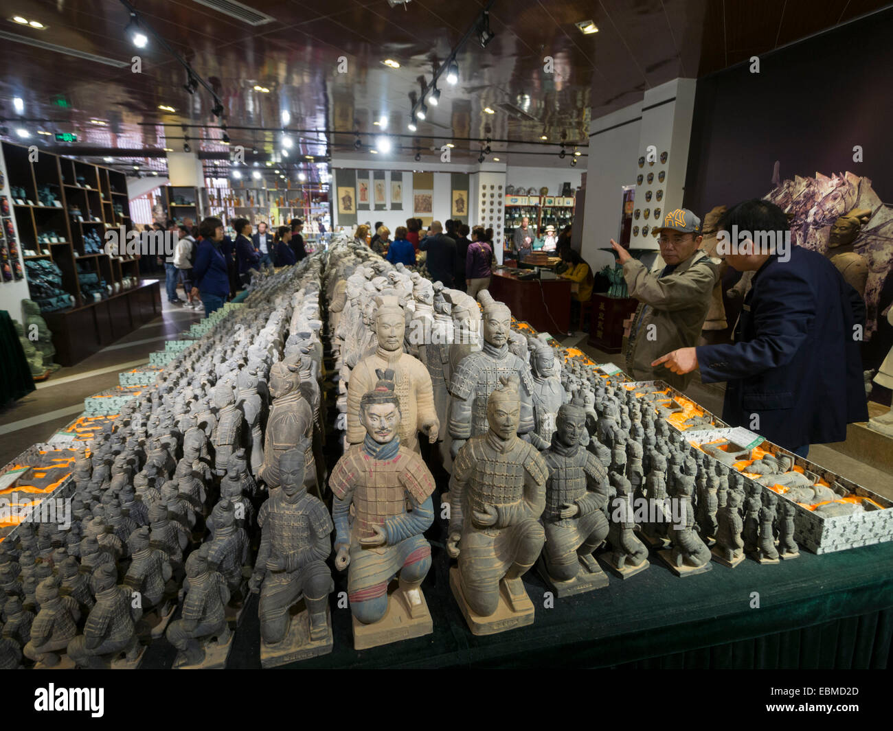 People browsing figurines of the Terracotta army at the gift shop in ...