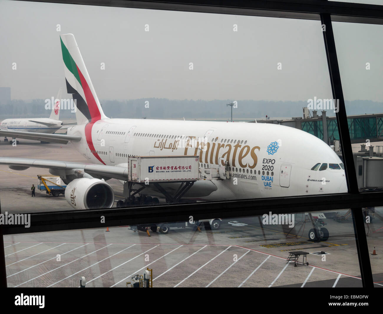 Airbus A380-800 airplane from Emirates airlines Stock Photo
