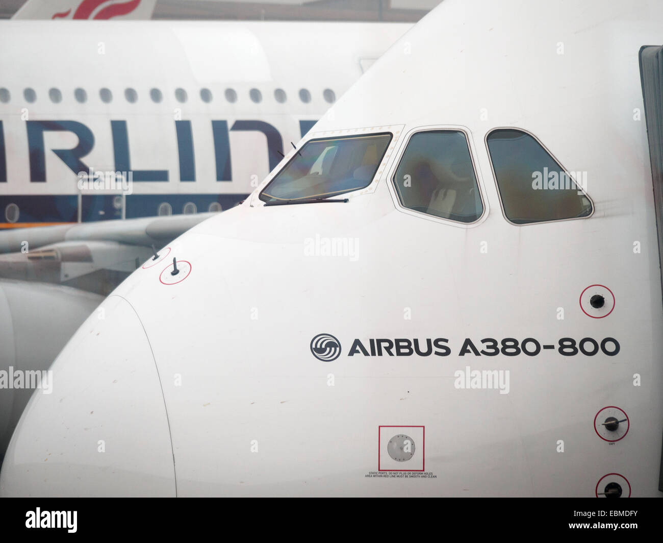 Airbus A380-800 airplane Stock Photo