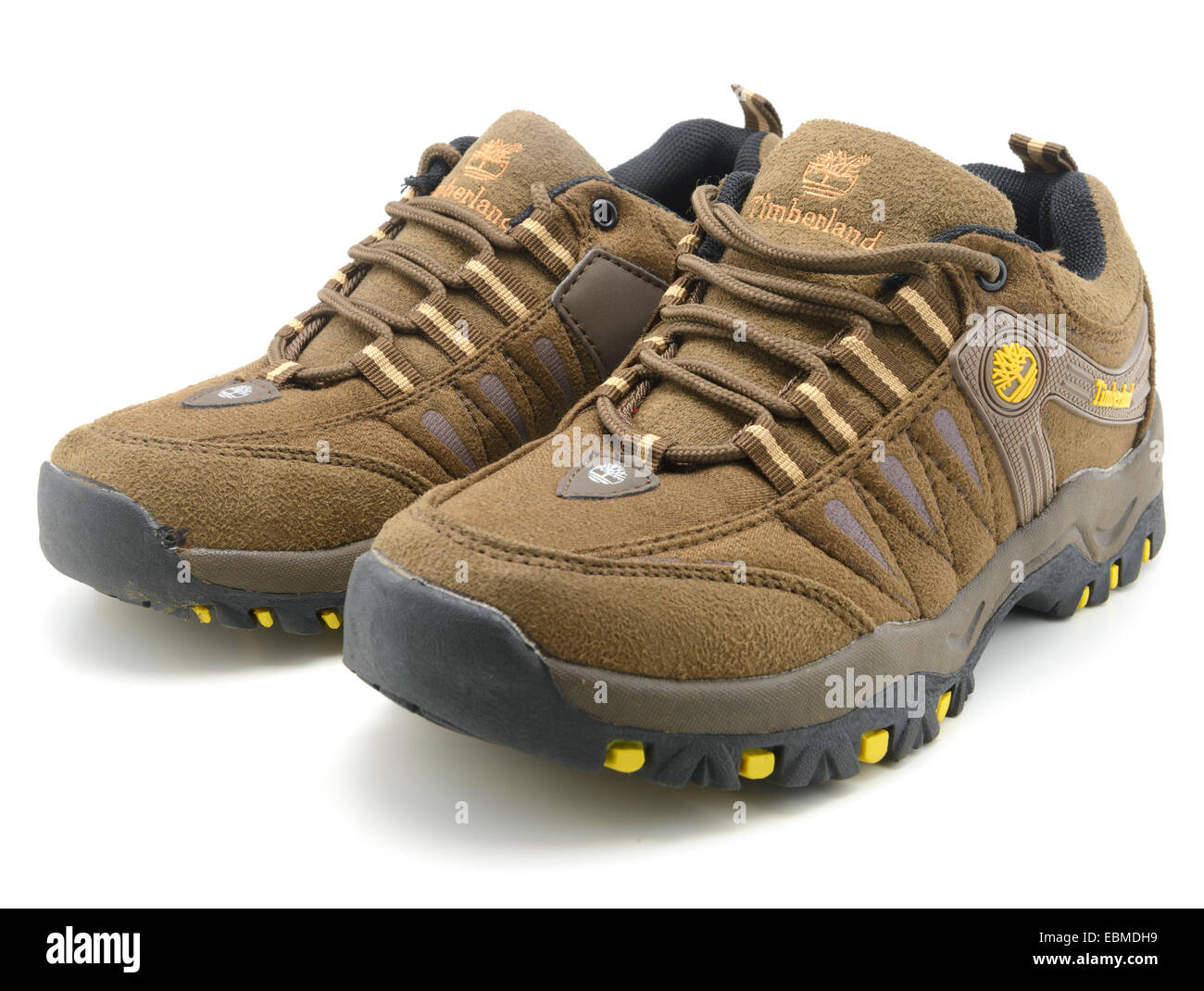 One pair of brand new light brown Timberland hiking shoes Stock Photo -  Alamy