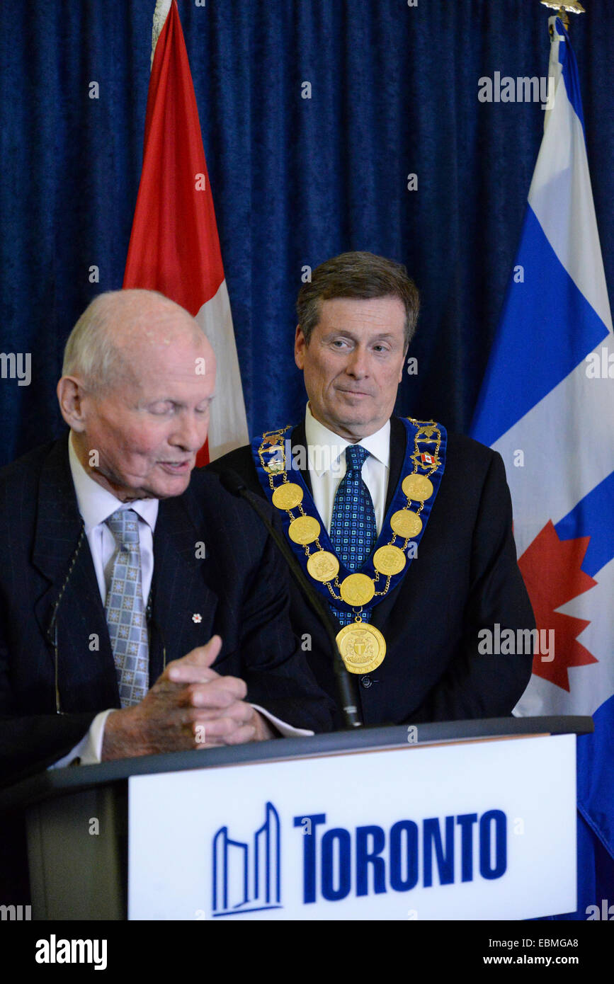 TORONTO, ONTARIO/CANADA - 2nd DECEMBER TUESDAY 2014 : John Tory officially sworning in as Toronto's 65th mayor in City hall Stock Photo