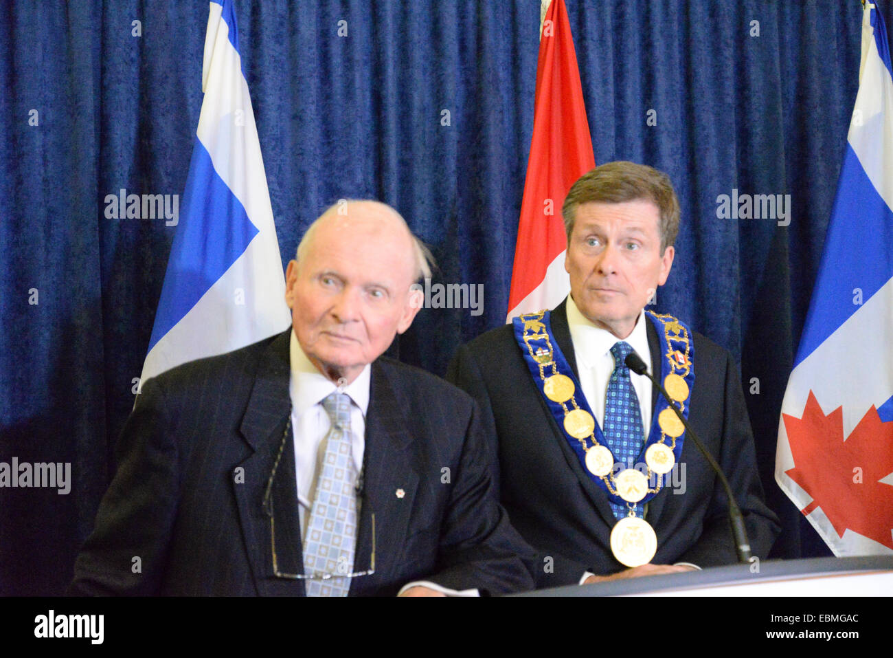 TORONTO, ONTARIO/CANADA - 2nd DECEMBER TUESDAY 2014 : John Tory officially sworning in as Toronto's 65th mayor in City hall Stock Photo