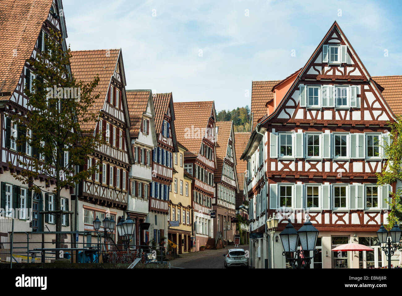 Halftimbered houses at the town square, Calw, Black Forest, Baden