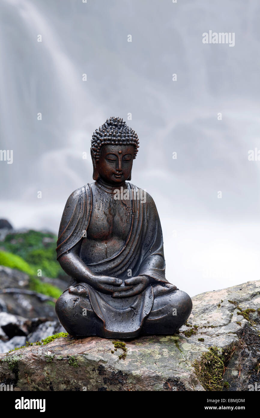 Middag eten Economie bidden Waterfall stone statue buddha waterfall hi-res stock photography and images  - Alamy