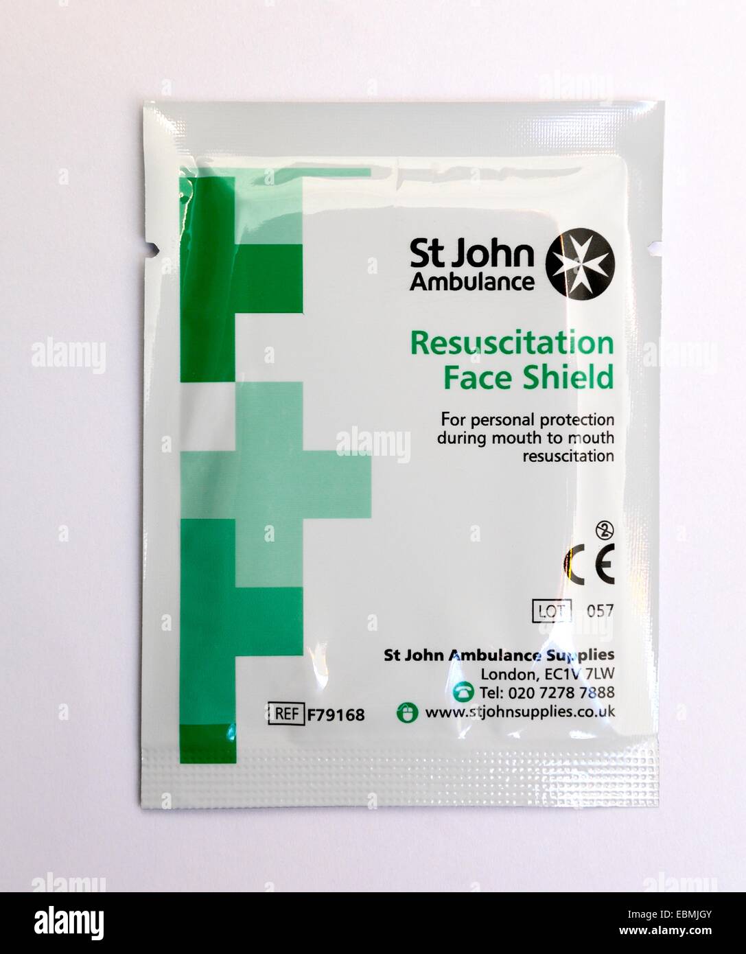 St John Ambulance Resuscitation face shield sachet England UK Stock