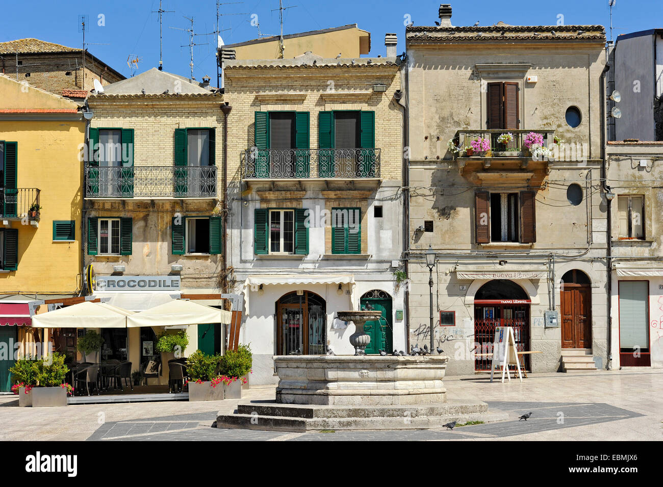 Row of houses on Corso Giuseppe Garibaldi, historic center, Vasto, Abruzzo, Italy Stock Photo